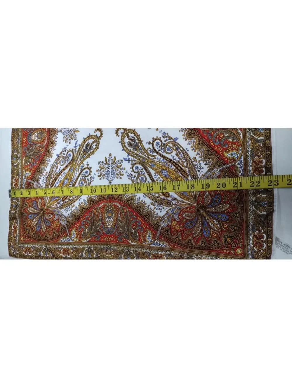 Vintage 1970s Satin Scarf Paisley Brown Boho R. J. SINGER Tapestry Print JAPAN